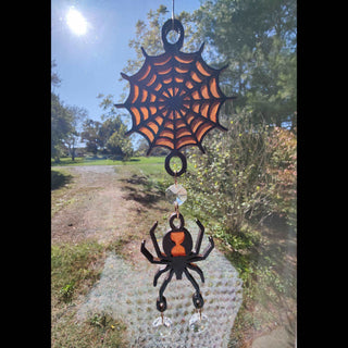 Black Widow and Web Window Ornament