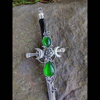 Emerald Triple Moon Dagger