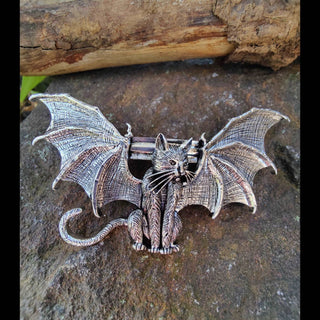 Winged Cat French Barrette