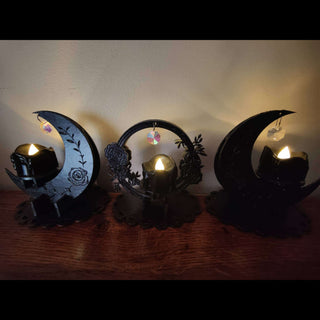 Triple Moon Triptych LED Votive Set
