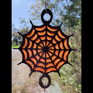 Black Widow and Web Window Ornament