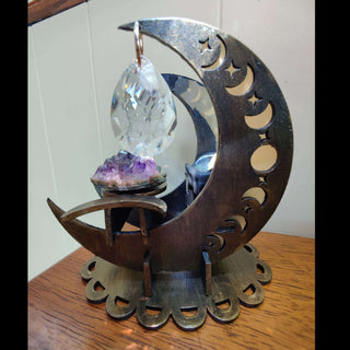 Crescent Moon Crystal Stand and Votive Holder