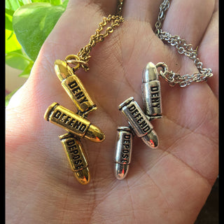 Deny, Defend, Depose Bullet Necklace – ImaginedByNell